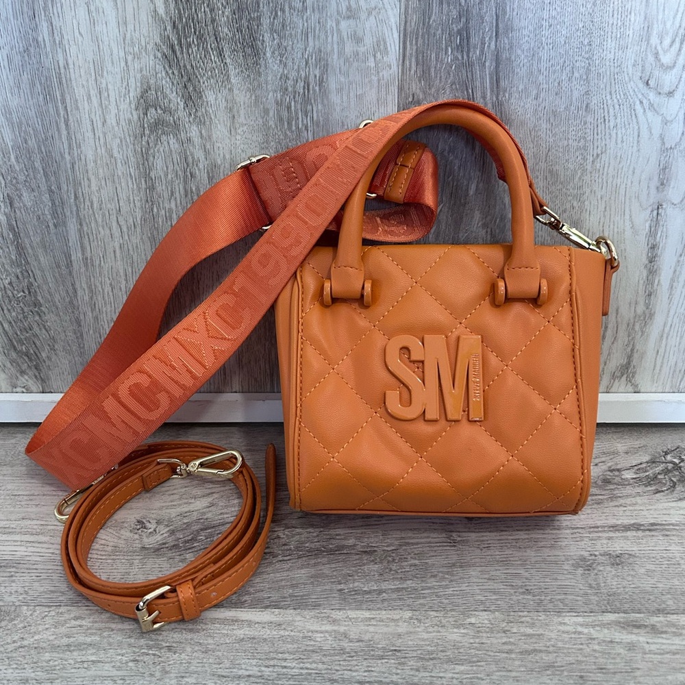 Steve Madden BBABI Orange Quilted Mini Crossbody Bag VIRAL!